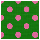 ピンクと緑のドット柄デザイン ファブリック (クローズアップ)