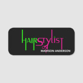 ピンクと緑のネオン 名札 (正面)