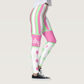 ピンクと緑のハートとストライプレギンス レギンス (右)