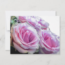 ピンクと緑のバラ 招待状