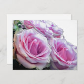 ピンクと緑のバラ 招待状 (正面/裏面)