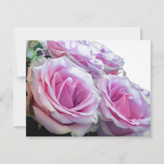 ピンクと緑のバラ 招待状