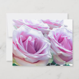 ピンクと緑のバラ 招待状