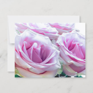 ピンクと緑のバラ 招待状