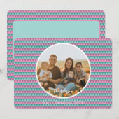 ピンクと緑のパステルカラークリスマスカード (正面/裏面)