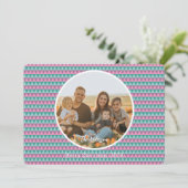 ピンクと緑のパステルカラークリスマスカード (スタンド正面)