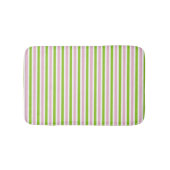 ピンクと緑のパターストライプのン春の色 バスマット (正面)