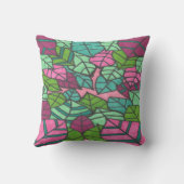 ピンクと緑のパーム葉 クッション (裏面)