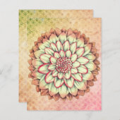 ピンクと緑のフラワースクラップブックジャンクジャーナル (正面/裏面)