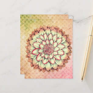 ピンクと緑のフラワースクラップブックジャンクジャーナル