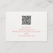 ピンクと緑のフローラ蝶とQR付き 名刺 (裏面)