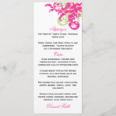 ピンクと緑のフローリッシュメニューカード メニュー (裏面)