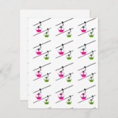 ピンクと緑のホリデーカード シーズンカード (正面/裏面)