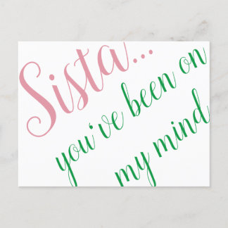 ピンクと緑のポストカード シーズンポストカード