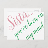 ピンクと緑のポストカード シーズンポストカード (正面/裏面)