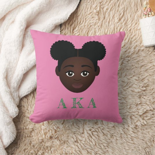 ピンクと緑のメッセージ装飾用クッション クッション (ブランケット)