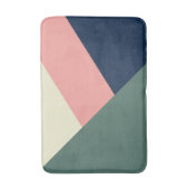 ピンクと緑のモダン抽象芸術ジオメトリ バスマット (正面縦)