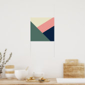 ピンクと緑のモダン抽象芸術幾何 ポスター (キッチン)