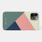 ピンクと緑のモダン抽象芸術幾何 Case-Mate iPhoneケース (裏面(横))