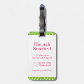 ピンクと緑のモノグラムシフトドレス荷物タグ ラゲッジタグ (裏面縦)