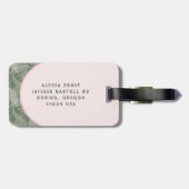 ピンクと緑のヤシの木の旅行ジャーナル ラゲッジタグ (裏面横)