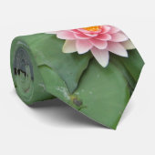 ピンクと緑のユリのパッかわいらしド写真 ネクタイ (ロール)