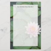 ピンクと緑のユリのパッかわいらしド写真 便箋 (正面)