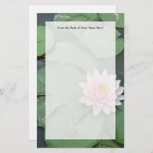 ピンクと緑のユリのパッかわいらしド写真 便箋 (正面/裏面)