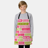 ピンクと緑のラブレターエプロン エプロン (着用した状態)