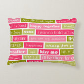 ピンクと緑のラブレター アクセントクッション (裏面)