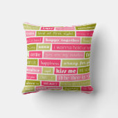 ピンクと緑のラブレター クッション (裏面)