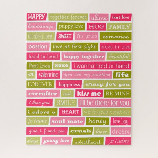 ピンクと緑のラブレター ジグソーパズル (縦)