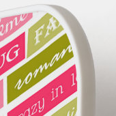 ピンクと緑のラブレター ピックルボールラケット (左詳細)