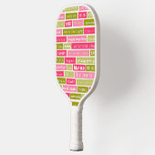 ピンクと緑のラブレター ピックルボールラケット (左)