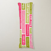 ピンクと緑のラブレター ボディピロー (正面縦)