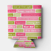 ピンクと緑のラブレター 缶クーラー (裏面)