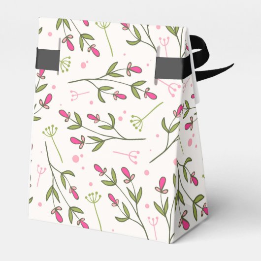 ピンクと緑のロングステムワイルドフラワー結婚ズ感謝してい フェイバーボックス (裏面サイド)