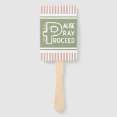 ピンクと緑の一時停止クリスチ祈ンを進める ハンドファン (正面)