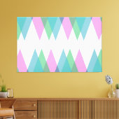 ピンクと緑の三角形 キャンバスプリント (インサイチュ (リビング))