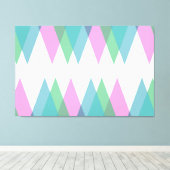 ピンクと緑の三角形 キャンバスプリント (インサイチュ (ウッドフロア))