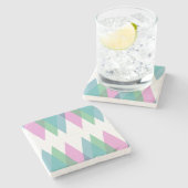 ピンクと緑の三角形 ストーンコースター (横)