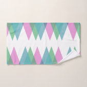 ピンクと緑の三角形 バスタオルセット (ハンドタオル)
