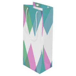 ピンクと緑の三角形 ワインギフトバッグ