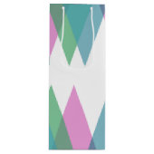 ピンクと緑の三角形 ワインギフトバッグ (正面)