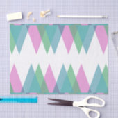 ピンクと緑の三角形 薄葉紙 (クラフト)