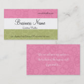 ピンクと緑の円の名刺 名刺 (正面/裏面)