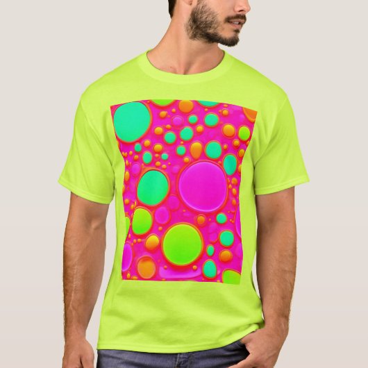 ピンクと緑の円 Tシャツ (正面)