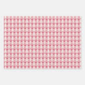 ピンクと緑の北欧トリオ ラッピングペーパーシート (正面3)