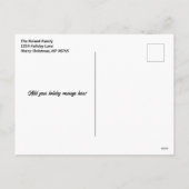 ピンクと緑の名門私立校風のクリスマスツリーの休日の写真 シーズンポストカード (裏面)