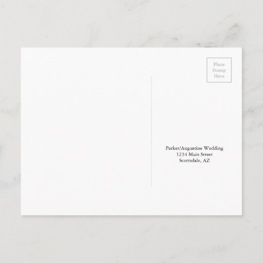 ピンクと緑の多肉性RSVPポストカード インビテーションポストカード (裏面)